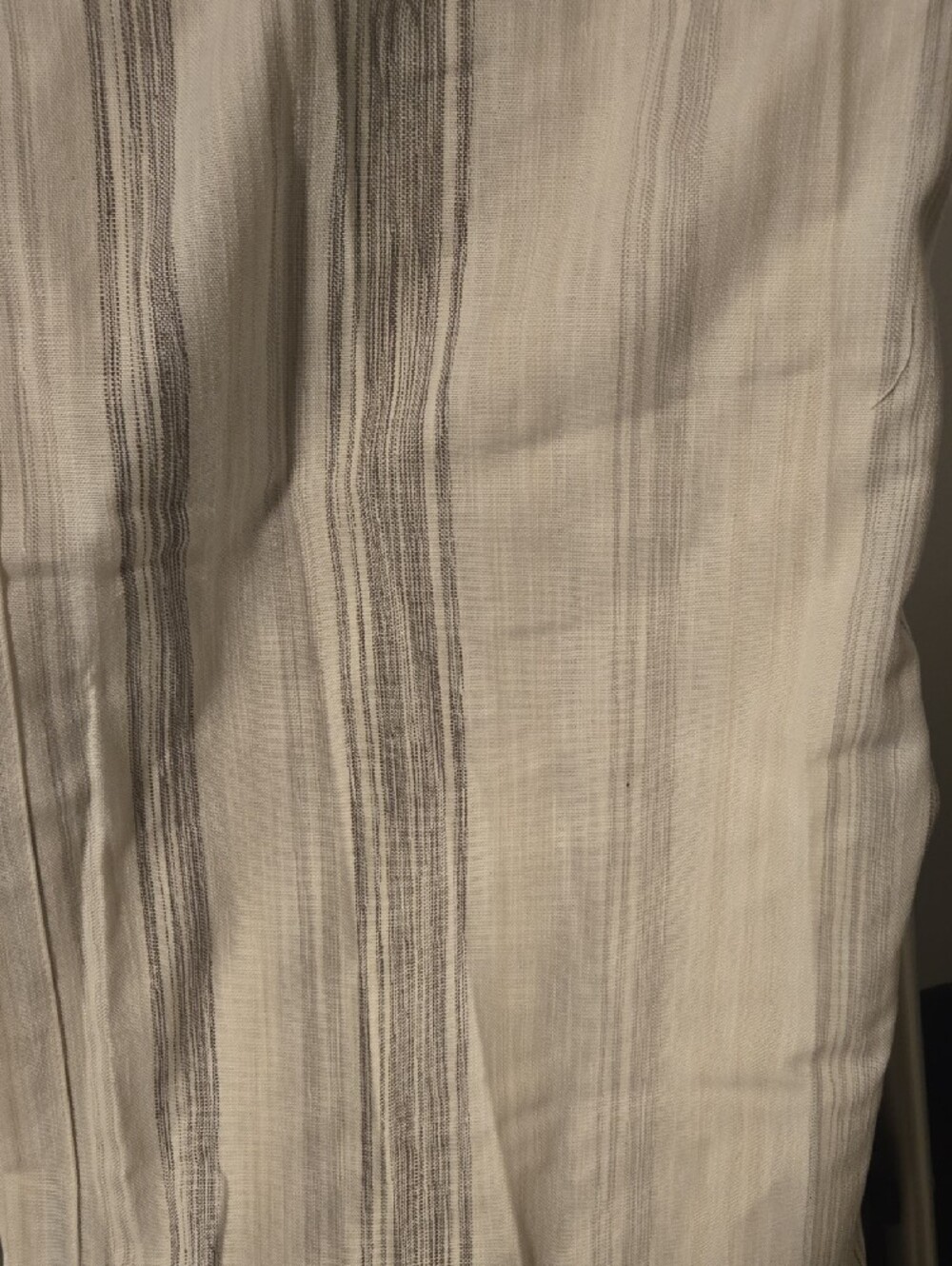 Threshold Striped Curtain Panel in Cream and Gray - Picture 8 of 15
